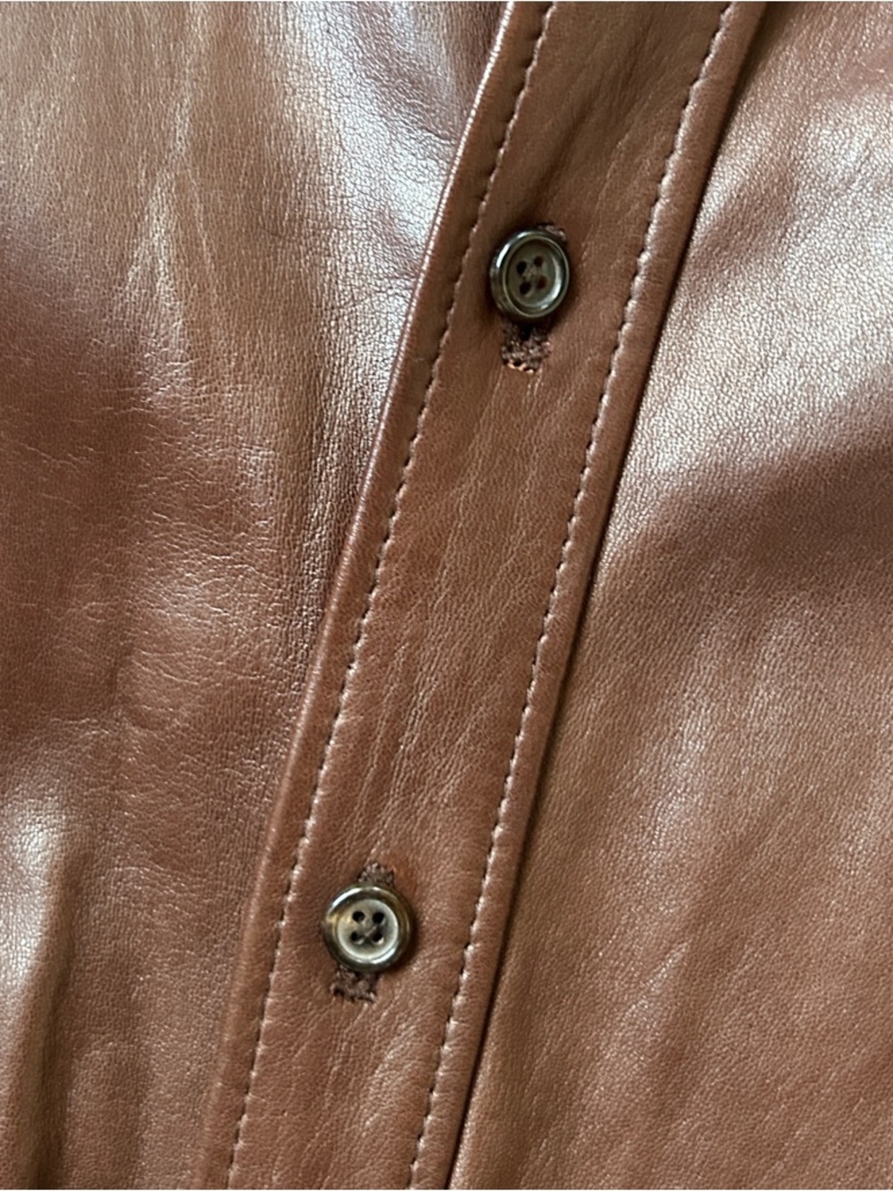Ralph Lauren Purple Label Chocolate Brown Lambskin Button-Up Shirt Jacket - Picture 5 of 11